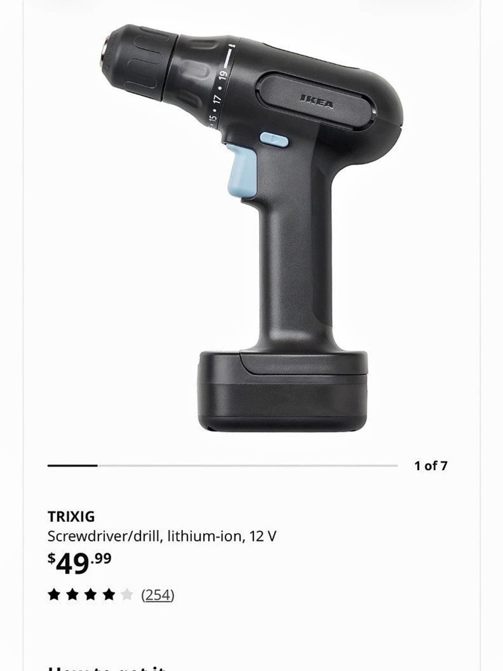 NWT IKEA TRIXIG 12V Cordless Screwdriver/Drill with Battery & Case
